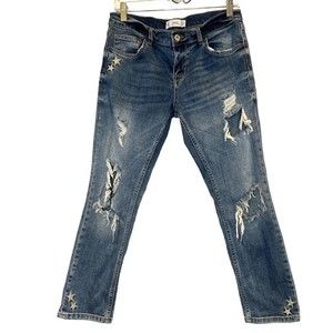 MNG MANGO Ripped jeans with stars size 2